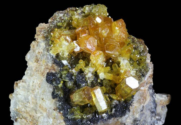 Orange Hexagonal Mimetite Crystal Cluster - Thailand #93056
